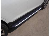 Пороги алюминиевые с пластиковой накладкой 1820 мм для Subaru Outback (2015-)