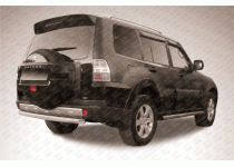 Защита заднего бампера короткая d76 для Mitsubishi Pajero 4 (2006-2011)
