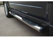 Пороги труба d76 с накладками (вариант 2) для Subaru Forester (2009-2013)