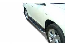  Пороги с накладным листом d60 для Toyota Highlander (2010-2013)
