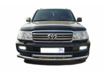 Защита переднего бампера двойная d76/60 для Toyota Land Cruiser 100 (1997-2008)