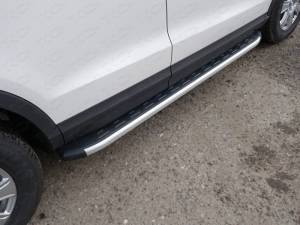 Пороги алюминиевые с пластиковой накладкой 1720 мм для Audi Q3 (2011-)