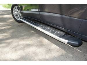 Пороги алюминиевые с пластиковой накладкой 1720 мм для Jeep Cherokee (2014-)