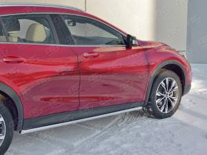 Пороги труба d42 (вариант 1) для Infiniti QX30 (2016-)