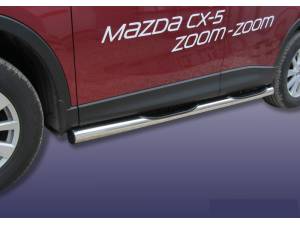 Пороги труба с проступью d76 на Mazda CX5 (2012-)