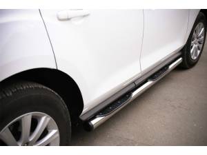 Пороги труба с накладками (вариант 2) d76 на Mazda CX-7 (2010-2012)