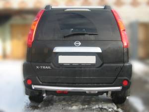 Защита заднего бампера d60 на Nissan X-Trail (2007-2011)