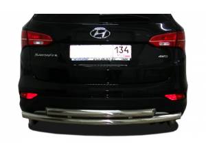  Защита заднего бампера двойная d60/42 на Hyundai Santa Fe (2013-)