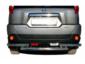  Защита заднего бампера двойная d60/60 на Nissan X-Trail (2011-2014)