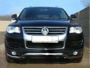 Защита переднего бампера "волна" d60 на Volkswagen Touareg (2007-2010)